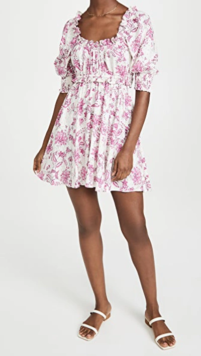 Misa Ara Floral-print Mini Dress In Siena Floral Linen