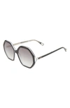 Chloé 58mm Gradient Round Sunglasses In Black/ Grey Gradient