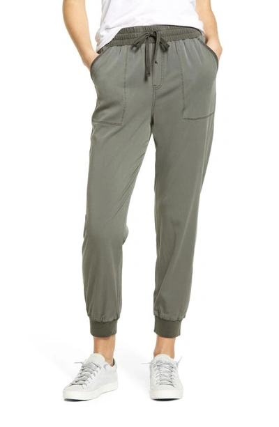 Splendid Drawstring Joggers In Vintage Olive Brown