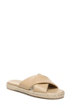 Vince Selene Leather Crosscross Espadrille Slide Sandals In Cappuccino