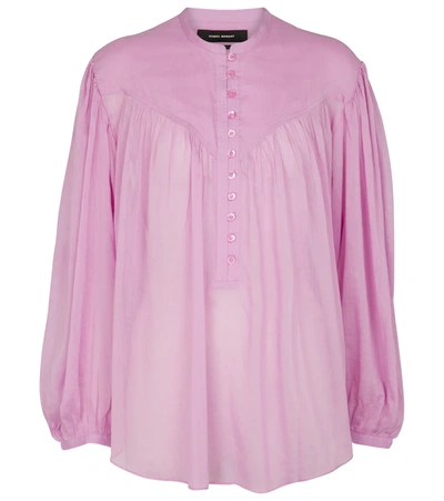 Isabel Marant Kiledia Cotton & Silk Voile  Shirt In Fuchsia,pink