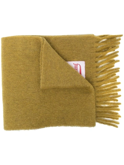 Marni Scarf In Garzed Alpaca Green Color In Neutrals
