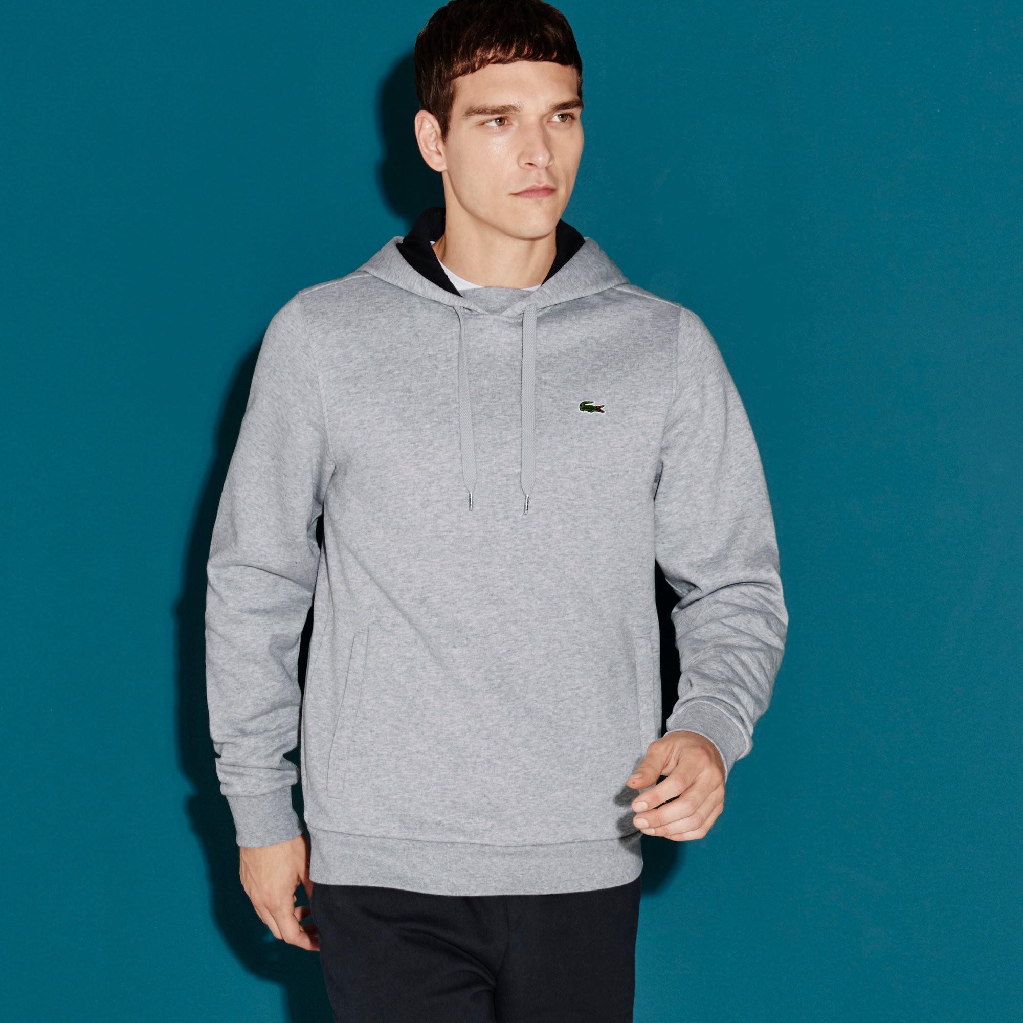 men's lacoste sport hooded fleece tennis sweatshirt
