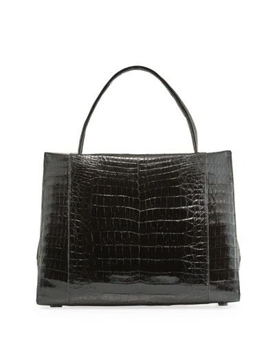 Nancy Gonzalez Crocodile Tote Bag In Black Pattern