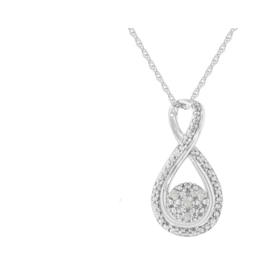 Haus Of Brilliance .925 Sterling Diamond Accent Infinity 18 Inch Pendant Necklace In White
