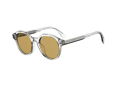 Fendi Brown Round Sunglasses Ff M0069/g/s 0900 In 7uh70 Ivory Crystal