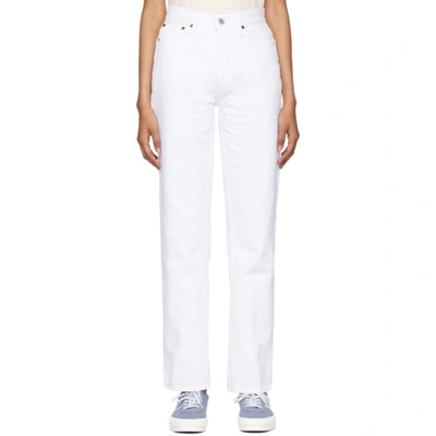 Re/done White High Rise Loose Jeans In Weiss