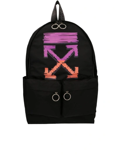 Off-white Marker Backpack In Black Synthetic Fibers In Black/fuchsia