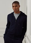 Ralph Lauren Wool-cashmere Hooded Sweater In Navy Melange