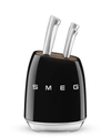 Smeg 7-piece Knife Block Set, Black