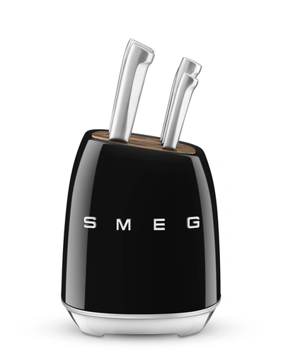 Smeg 7-piece Knife Block Set, Black