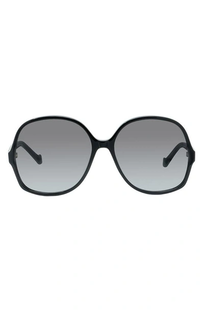 Loewe Lw40062i 01b Oversized Round Sunglasses In Grey