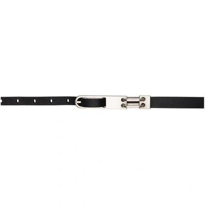 Rick Owens Leather Tongue Belt In Black