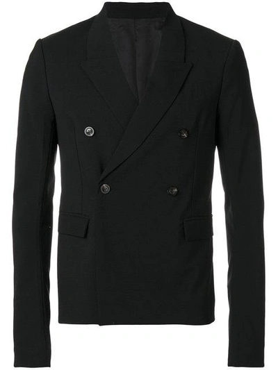 Rick Owens Double Breasted Blazer In Black