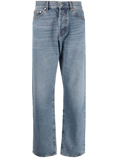 Valentino Straight-leg Light-wash Jeans In Blue
