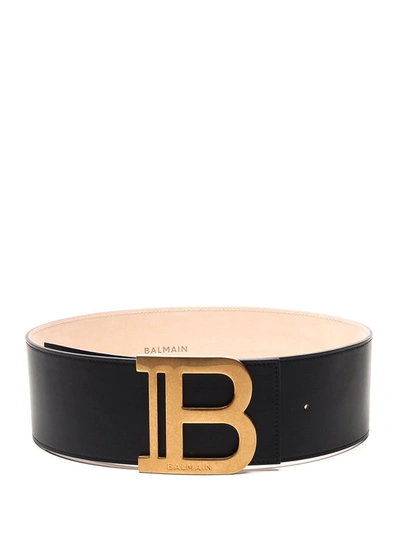 Balmain B Logo Buckle Belt In Black