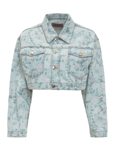 Chiara Ferragni Floral Print Cropped Jacket In Blue