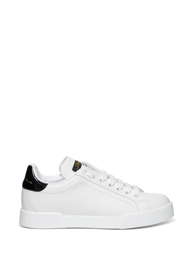 Dolce & Gabbana White Leather Portofino Sneakers