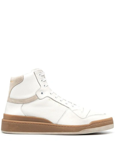 Saint Laurent Men's 61061804ga09298 White Leather Hi Top Sneakers