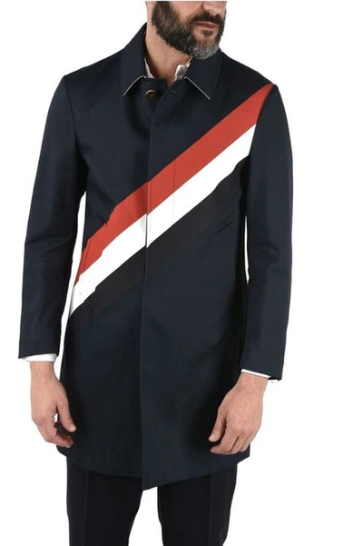 Thom Browne Men's Blue Cotton Trench Coat