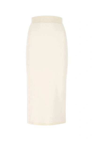 Fendi Ff Motif Midi Skirt In White