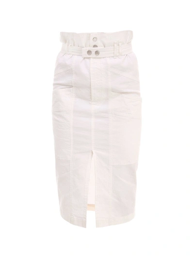 Isabel Marant Linen Midi Skirt In White