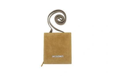 Jacquemus Logo-plaque Lanyard-strap Cardholder In Yellow