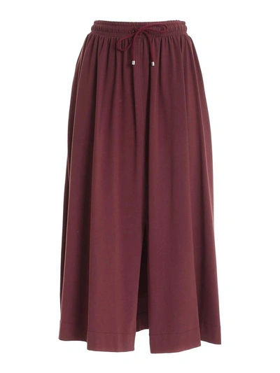 Max Mara Drawstring Midi Skirt In Red