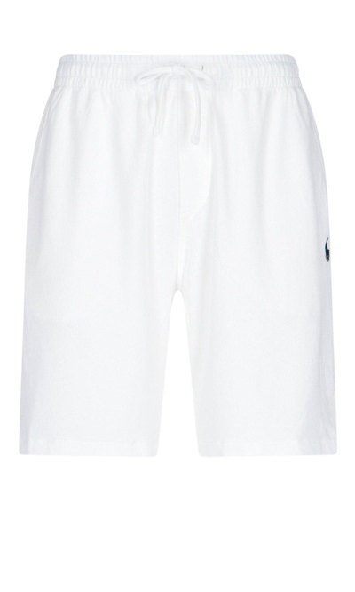 Polo Ralph Lauren Logo Embroidered Drawstring Shorts In White