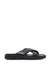 Geox Xand 2 Leather Slides In Black