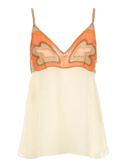 Alberta Ferretti Organdie Top In Cream