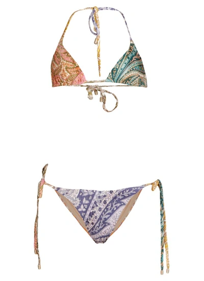 Zimmermann Graphic Print Bikini Set In Multi