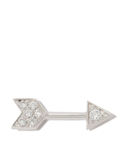 Maria Tash Arrow 18-karat White Gold Diamond Earring In Silver