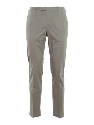 Pt Torino Stretch Cotton Trousers In Grey