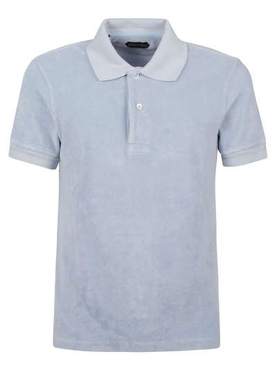 Tom Ford Cotton Polo In Light Blue