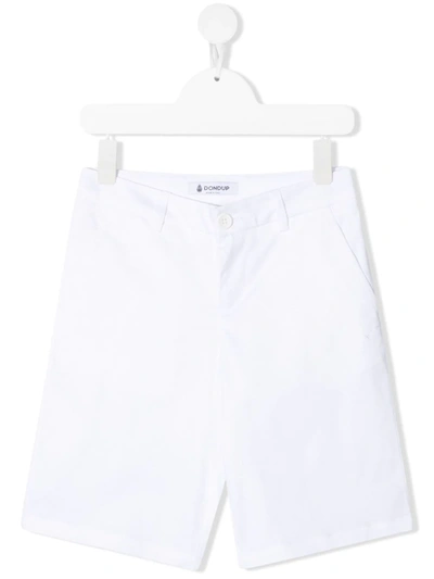 Dondup Kids' Classic Cotton Bermuda Shorts In White