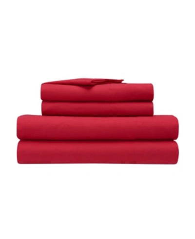 Serta Simply Clean Sheet Set, Twin Xlong In Red