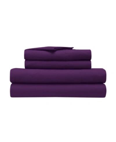 Serta Simply Clean Sheet Set, Twin Xlong In Purple