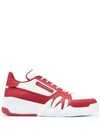 Giuseppe Zanotti Talon Two-tone Leather Chunky Sneakers In Red