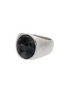 Tom Wood Sterling Silver And Opal Oval Larvikite Ring