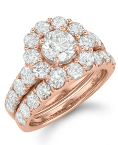 Marchesa Certified Diamond Bridal Set (3 Ct. T.w.) In 18k White, Yellow And Rose Gold