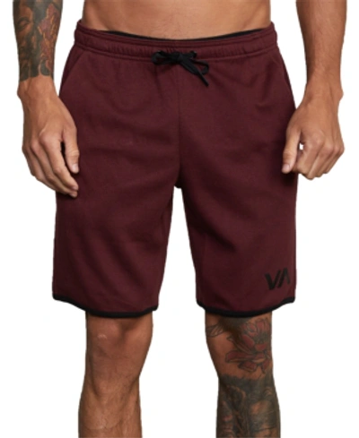 Rvca Men's Active Performance Yogger Iv 17" Shorts With An Elastic Waistband In Plum