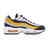 Nike Air Max 95 Panelled Textile And Leather Trainers In Navy