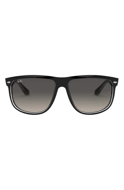 Ray Ban Boyfriend 60mm Flat Top Sunglasses In Grey Gradient