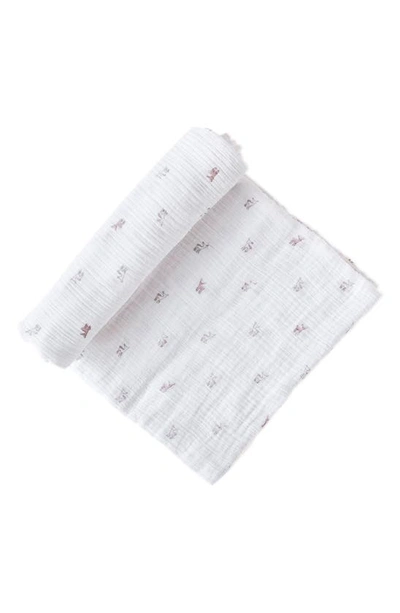 Pehr Print Organic Cotton Swaddle In Fawn/ Pink