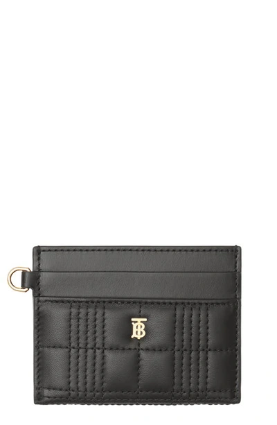 Burberry Monogram Motif Quilted Lambskin Card Case In Black