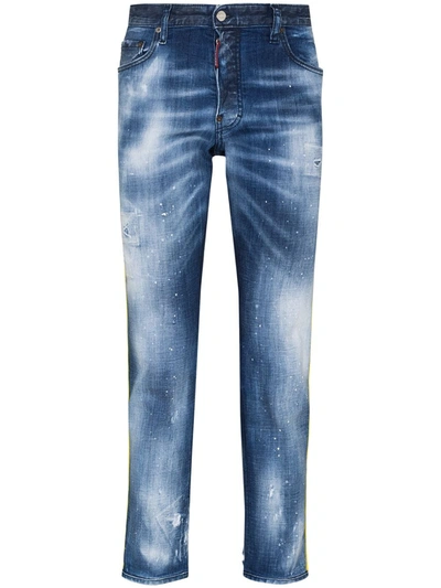 Dsquared2 Blue Skater Side Tape Slim Leg Jeans