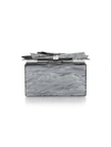 Edie Parker Wolf Glittered Acrylic Clutch Bag In Steel Pearlescent