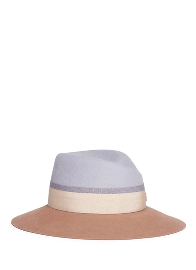 Maison Michel 'virginie' Colourblock Rabbit Furfelt Fedora Hat In Multi
