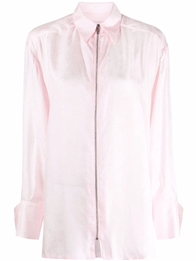 Givenchy Patterned-jacquard Zip-fastening Shirt In Baby Pink